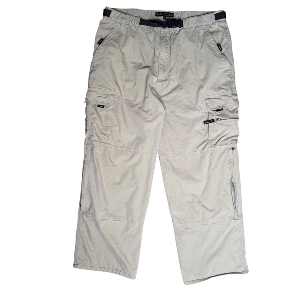 BC Clothing Cargo Pants Fully Lined Belted Khaki Gorpcore Utility Wide Leg 35x27